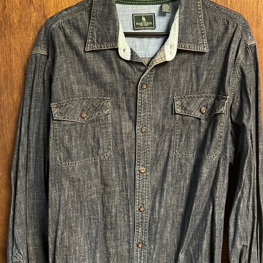 Collared jean shirt
